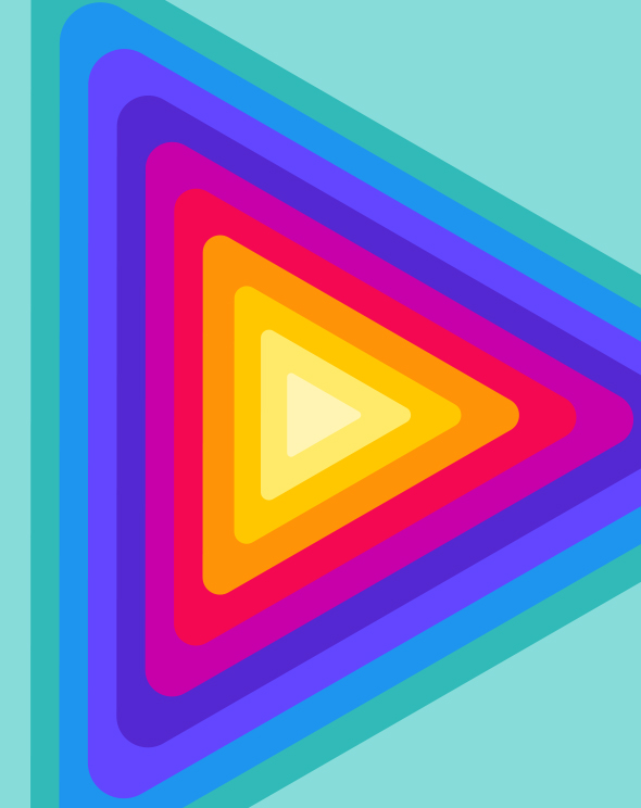 New Nielsen visual identity, Rainbow triangles that decrease in size with each color change