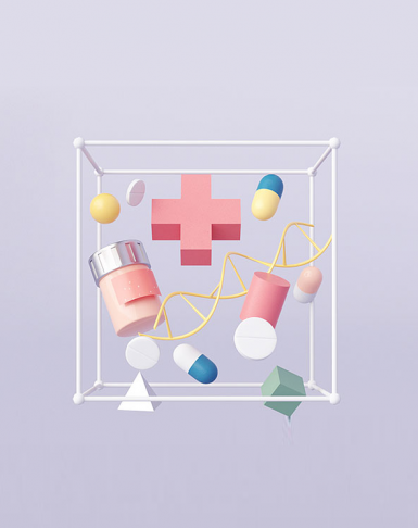 Red cross symbol, Pills, and DNA strain in a white box, athenahealth new brand strategy and positioning