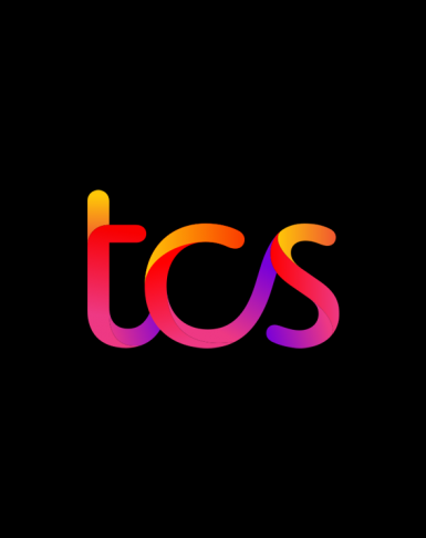 Orange, red and purple Tata Consultancy Services logo, Siegel+Gale's rebranding work with TCS