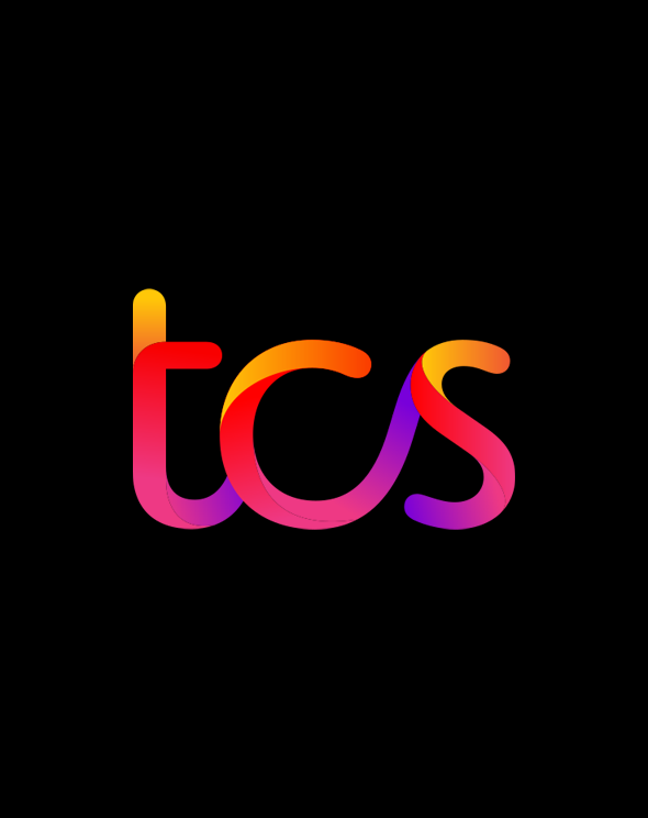 Orange, red and purple Tata Consultancy Services logo, Siegel+Gale's rebranding work with TCS