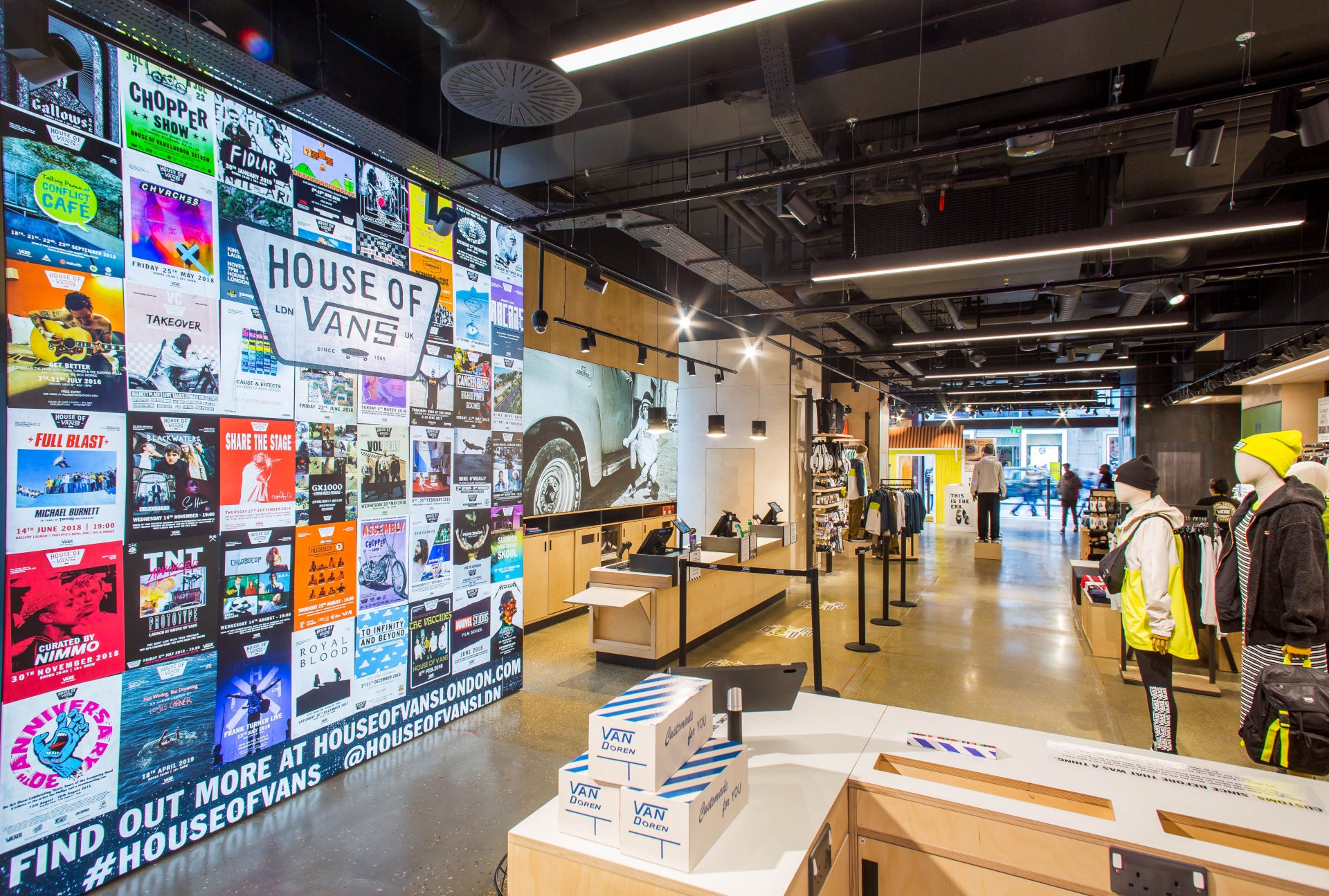 Vans flagship store Customs Lab in London where shoppers can customize their purchases creating positive retail experiences