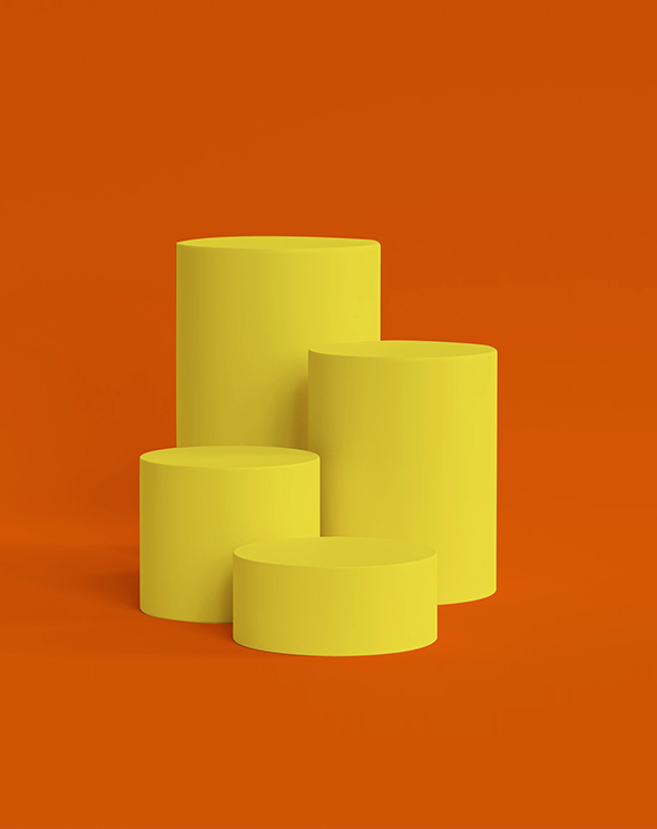 4 yellow cylinders varying in size over an orange background, Measurement over management driving brand engagement