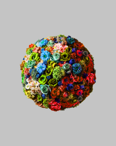 Sphere of multicolored flowers honoring black history month and other heritage months